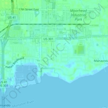 Ellenton topographic map, elevation, terrain