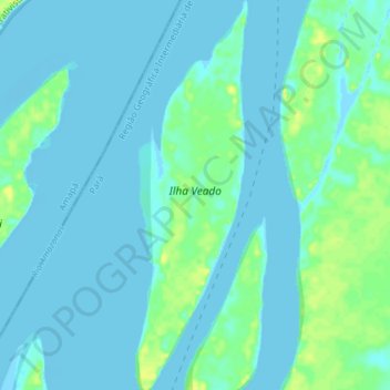 Ilha Veado topographic map, elevation, terrain