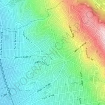 Contra Costa Rock Park topographic map, elevation, terrain