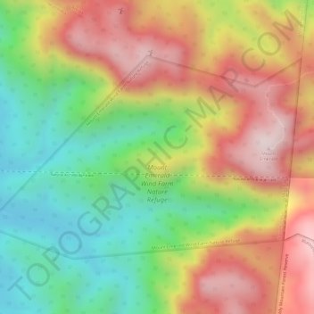 Mount Emerald Wind Farm Nature Refuge topographic map, elevation, terrain