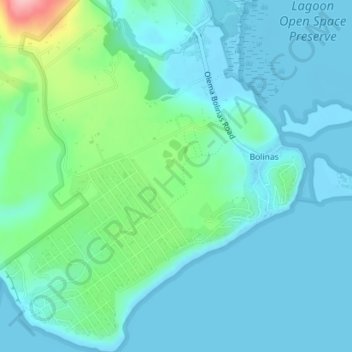 Bolinas topographic map, elevation, terrain