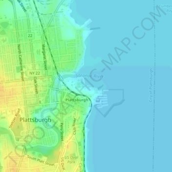 Plattsburg Boat Launch topographic map, elevation, terrain