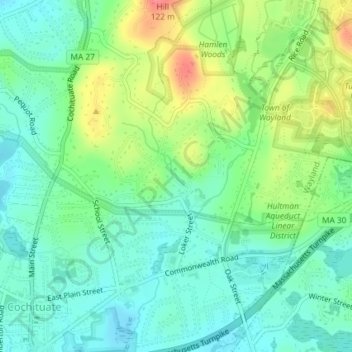 Hobbs Road topographic map, elevation, terrain
