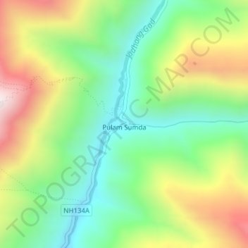 Pulam Sumda topographic map, elevation, terrain