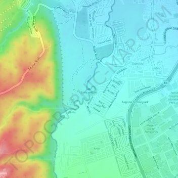 Timbao Dam topographic map, elevation, terrain