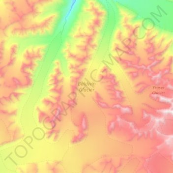 Baldwin Glacier topographic map, elevation, terrain