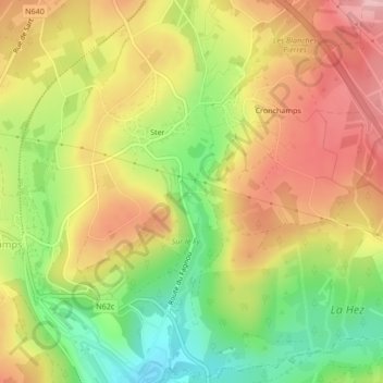 Le Hockai topographic map, elevation, terrain