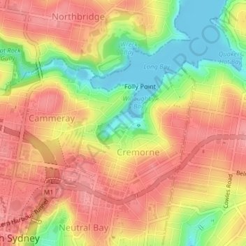 Primrose Park topographic map, elevation, terrain