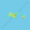 Motuarohia Island (Roberton Island) topographic map, elevation, terrain