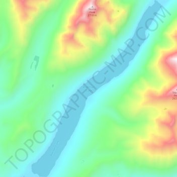 Bowman Lake topographic map, elevation, terrain