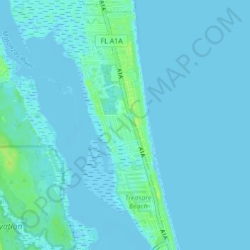 Butler Beach topographic map, elevation, terrain