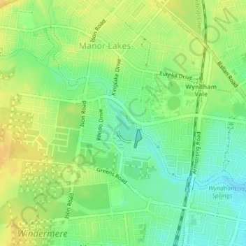 Manor Lake topographic map, elevation, terrain