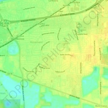 Rosemont topographic map, elevation, terrain