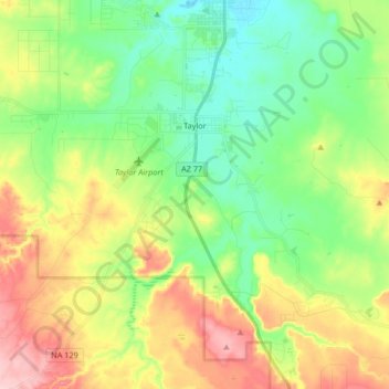 Taylor topographic map, elevation, terrain