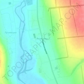 Yakovlivka topographic map, elevation, terrain