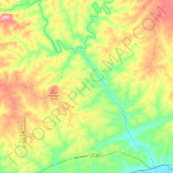 Roaring River topographic map, elevation, terrain