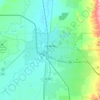 Laramie topographic map, elevation, terrain