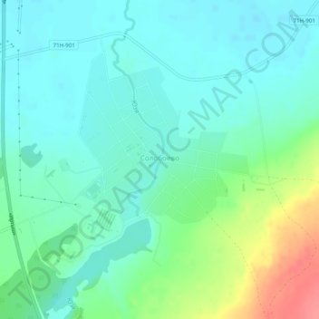 Солобоево topographic map, elevation, terrain