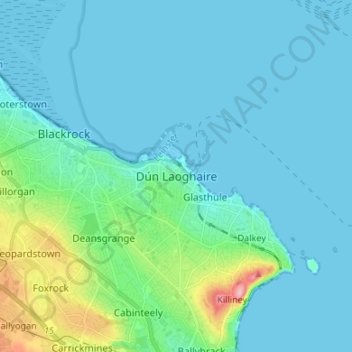 Dunleary topographic map, elevation, relief