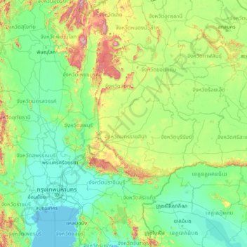 Nakhon Ratchasima Province Topographic Map Elevation Relief