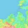 A Coruña topographic map, elevation, relief