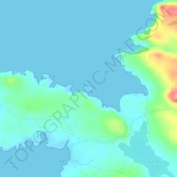 Inishowen topographic map, elevation, relief