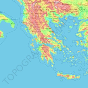 Topographic Map Of Ancient Greece Greece Topographic Map, Elevation, Relief