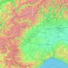 Piedmont topographic map, elevation, relief