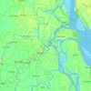 Barisal District topographic map, elevation, relief