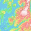 Hordaland topographic map, elevation, relief