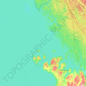 Georgian Bay topographic map, elevation, relief