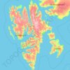 Spitsbergen topographic map, elevation, relief