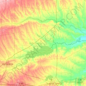 Delta County topographic map, elevation, relief