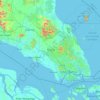 Johor topographic map, elevation, relief
