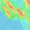 Santa Cruz County topographic map, elevation, relief
