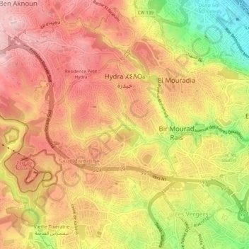 Hydra Topographic Map Elevation Relief