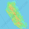 Pulau Siberut topographic map, elevation, relief