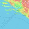Dubrovnik-Neretva County topographic map, elevation, relief