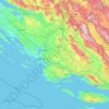 Šibenik-Knin County topographic map, elevation, relief