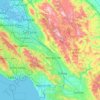 Santa Clara County topographic map, elevation, relief