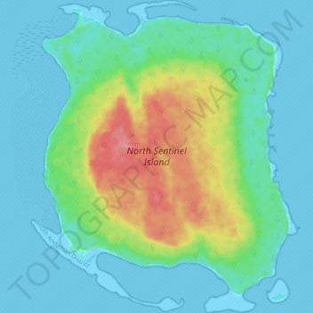 Map Of North Sentinel Island North Sentinel Island Topographic Map, Elevation, Relief
