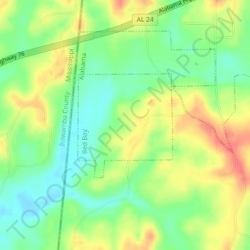 Red Bay Alabama Map Red Bay Topographic Map, Elevation, Relief